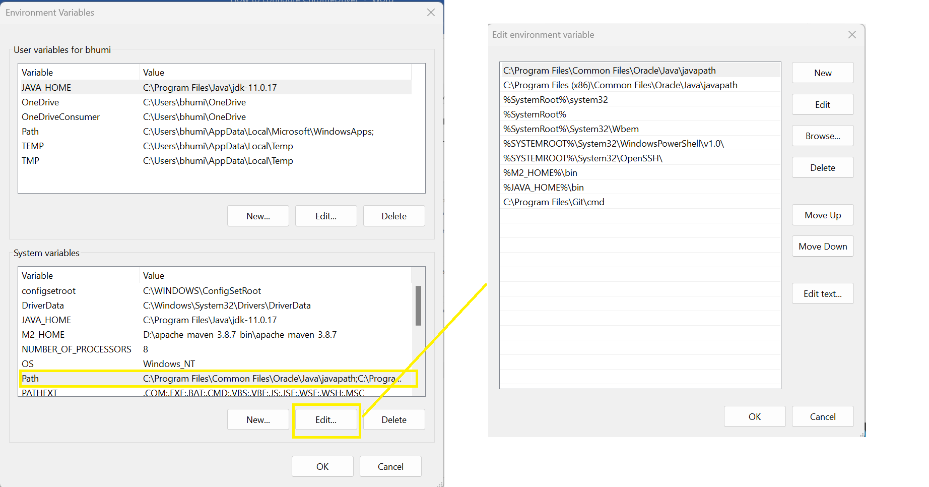 Edit Path Variable to configure ChromeDriver Edit Path Variable to configure ChromeDriver