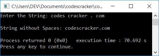remove spaces from string c++