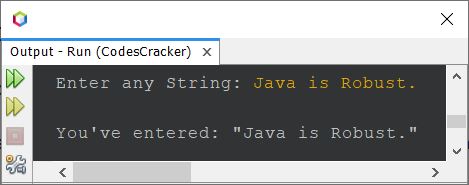 java code to print string
