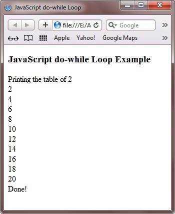 javascript do while loop