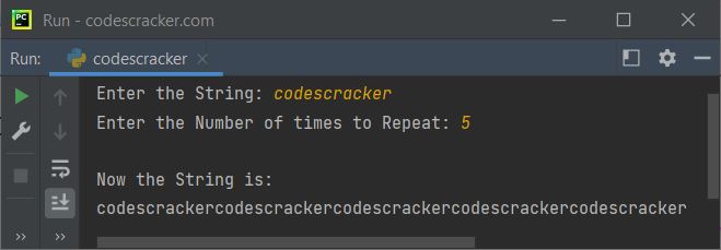 python repeat string for n times