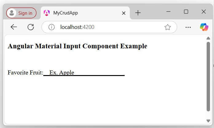 material input component