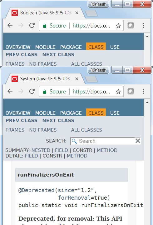 System Class javadoc