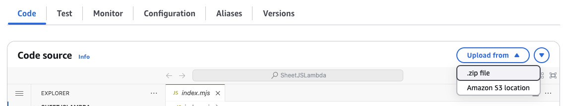 Upload from .zip file