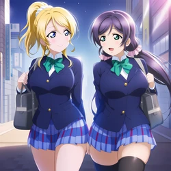 SEN-HWA - Eli and Nozomi + Eli_s mother (AI Generated)