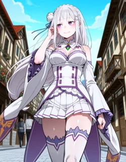 [ド夏] [Re:ZERO] Emilia Under a Spell That Makes Her Horny Anywhere (Patreon) [AI Generated]