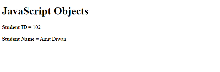 JavaScript Objects Example