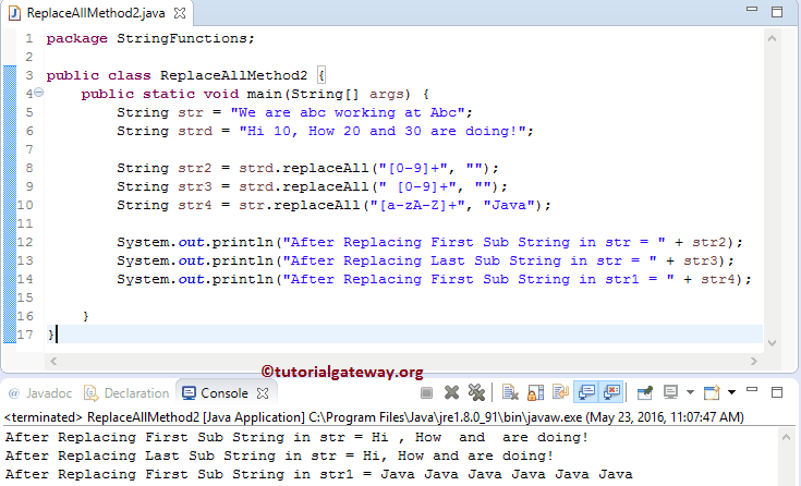 Java String replaceAll Method 2