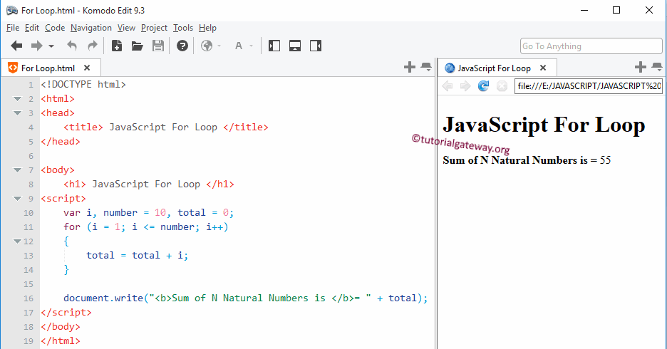 JavaScript For Loop 1